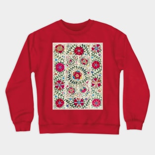 Antique Uzbek Suzani Pattern Crewneck Sweatshirt